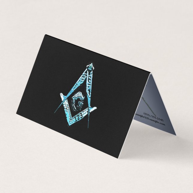 Masonic Minds (Bright Blue) Business Card (Front)
