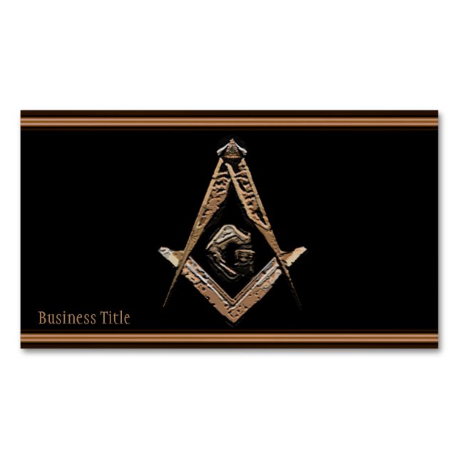 Masonic Minds (Golden) Magnetic Business Card (Front)