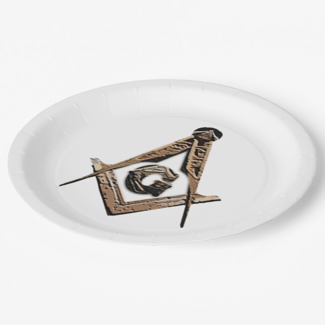 Masonic Minds (Golden) Paper Plate (Angled)