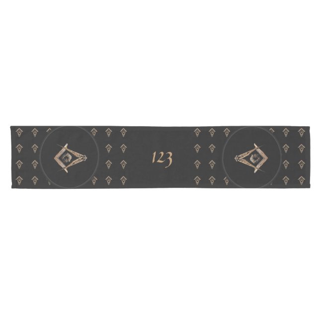 Masonic Minds (Golden) Short Table Runner (Horizontal)