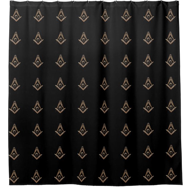 Masonic Minds (Golden) Shower Curtain (Front)