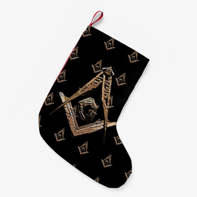 Masonic Minds (Golden) Small Christmas Stocking (Front (Hanging))
