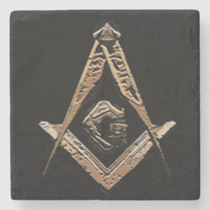 Masonic Minds (Golden) Stone Coaster