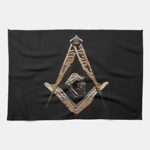 Masonic Minds (GoldenBrownish) Tea Towel