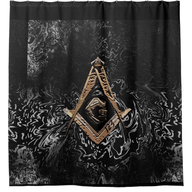 Masonic Minds (GoldenSwish) Shower Curtain (Front)