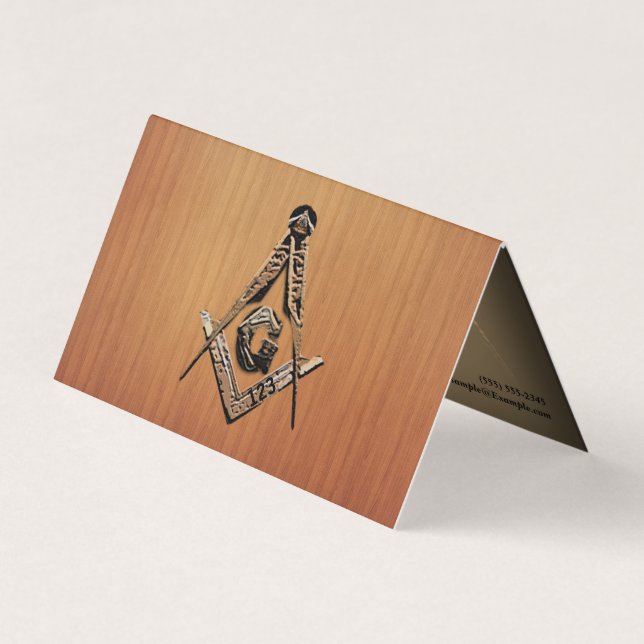 Masonic Minds (GoldenWooded) Business Card (Front)