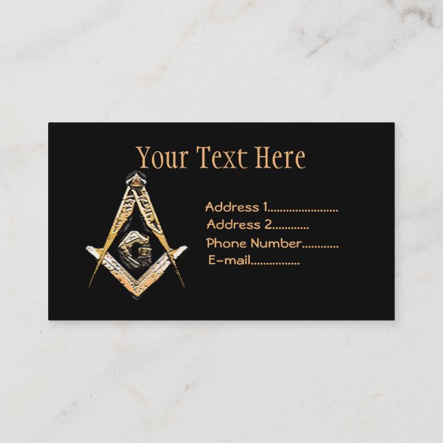 Masonic Minds (Yellowish) Business Card (Back)