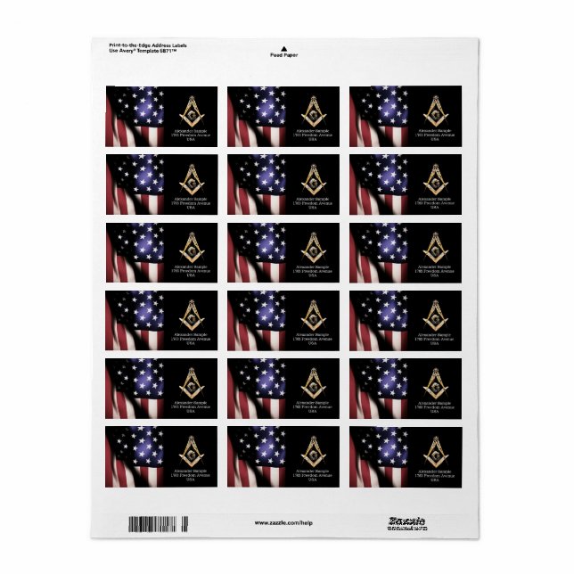 Masonic Minds (Yellowish) Label (Full Sheet)