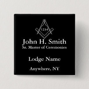 Masonic Nametag 15 Cm Square Badge