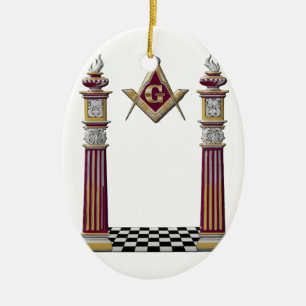 Masonic Pillars Ceramic Tree Decoration