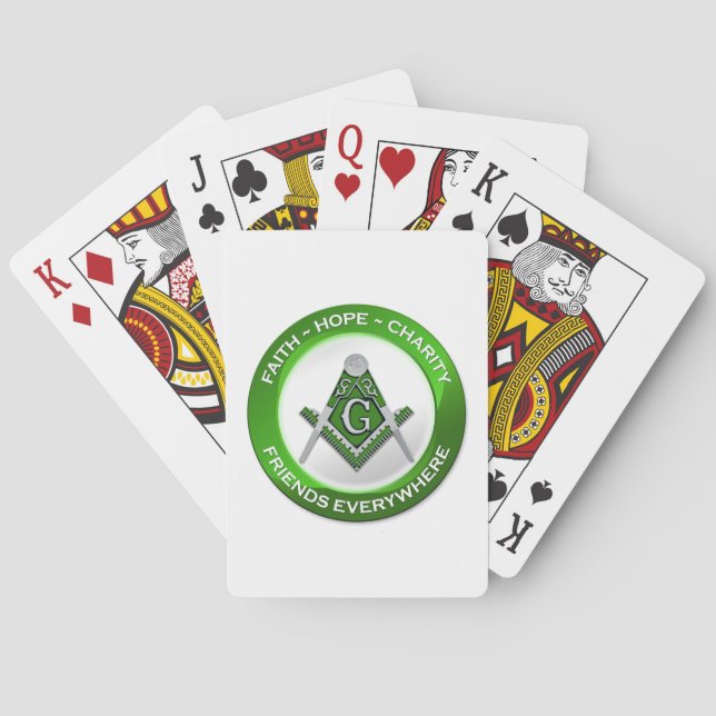 Masonic Playing Cards Green (Back)