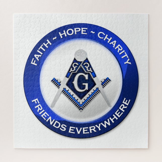 Masonic Puzzle Blue (Vertical)