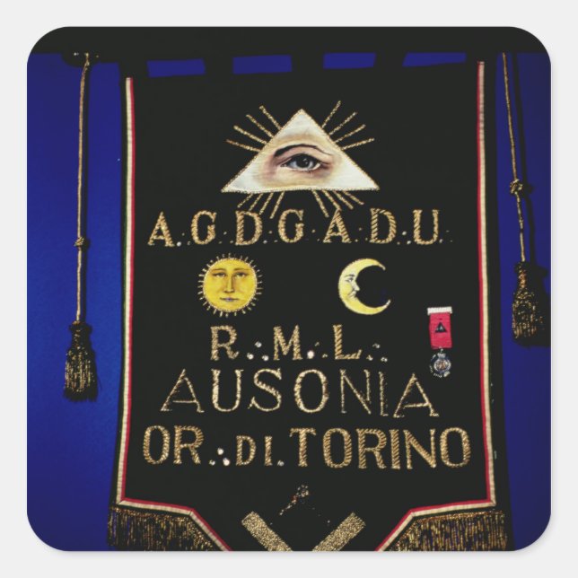 Masonic Regalia, from the Order of Turin Square Sticker (Front)