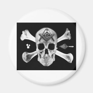 Masonic Skull & Bones, Square and Compass, Trowel, Magnet
