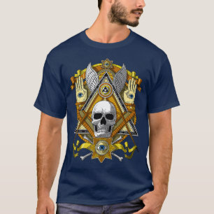 Masonic Skull Freemason Illuminati Eye Esoteric T-Shirt