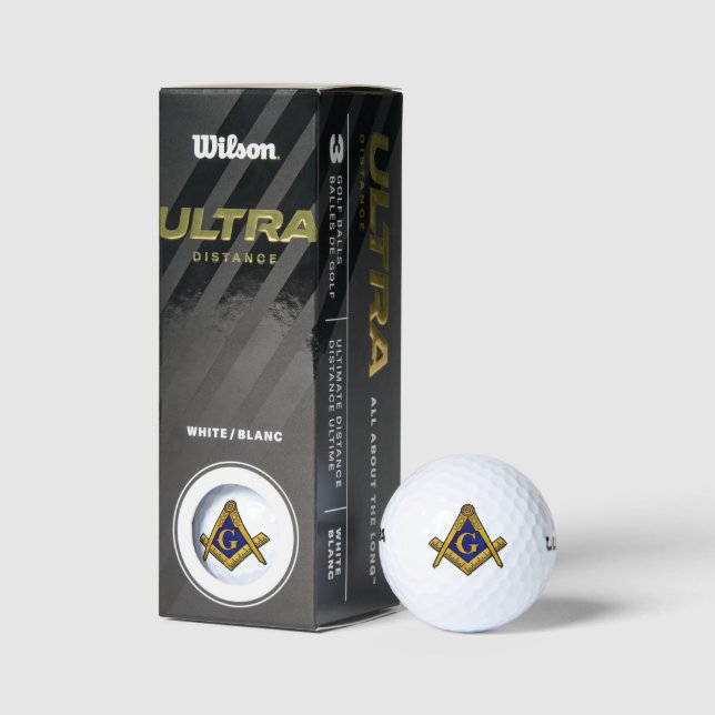 Masonic Square and Compass Golf Balls (Packaging)