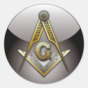 Masonic Square and Compasses Classic Round Sticker