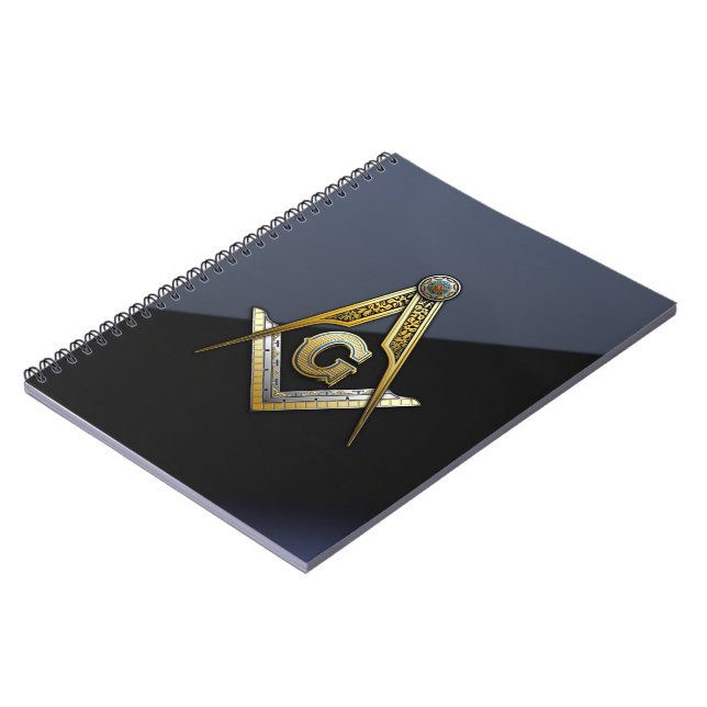 Masonic Square and Compasses Spiral Notebook (Left Side)