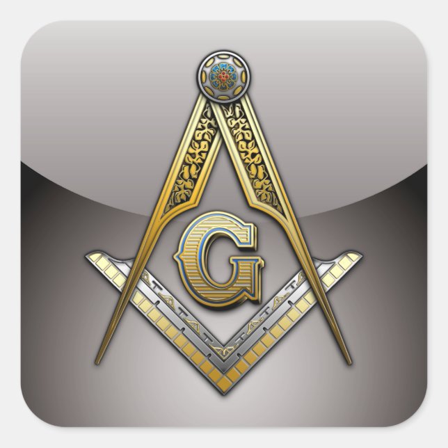 Masonic Square and Compasses Sticker (Front)