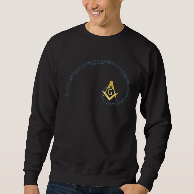 Masonic  Square & Compass Fibonacci Spiral Sweatshirt (Front)