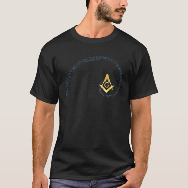 Masonic  Square & Compass Fibonacci Spiral T-Shirt (Front)