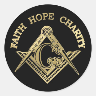 Masonic symbol classic round sticker