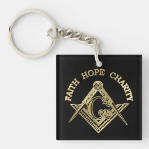 Masonic symbol key ring