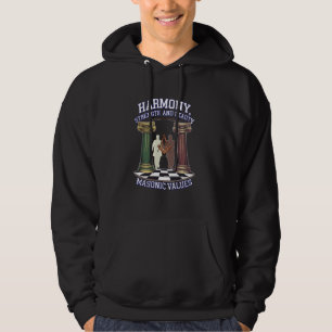 Masonic symbol with themed freemason carries his t hoodie