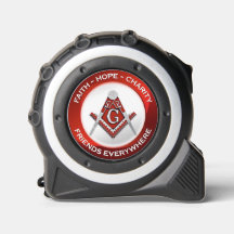 Masonic Tape Measure Red