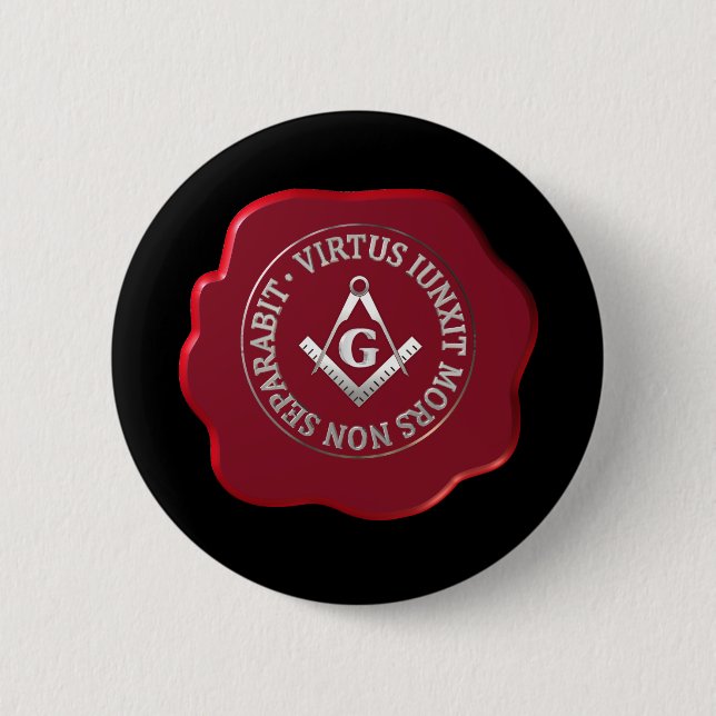 Masonic wax seal 6 cm round badge (Front)