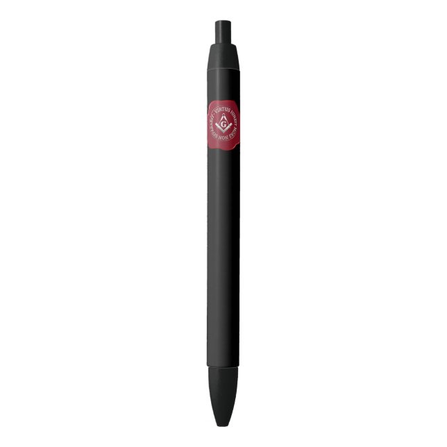 Masonic wax seal black ink pen (Front Vertical)