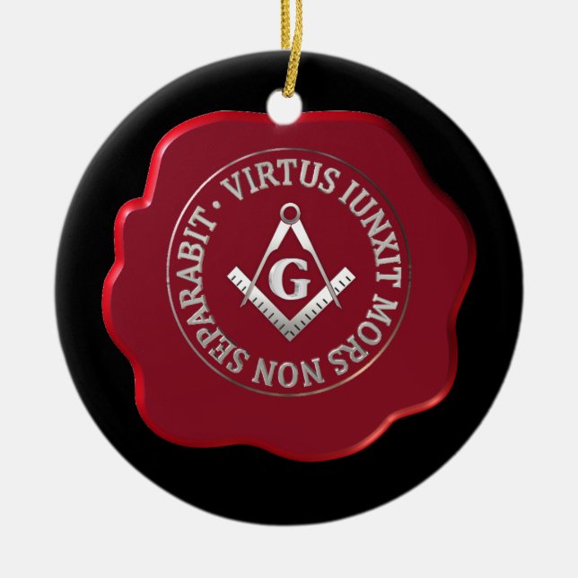 Masonic wax seal ceramic tree decoration (Front)
