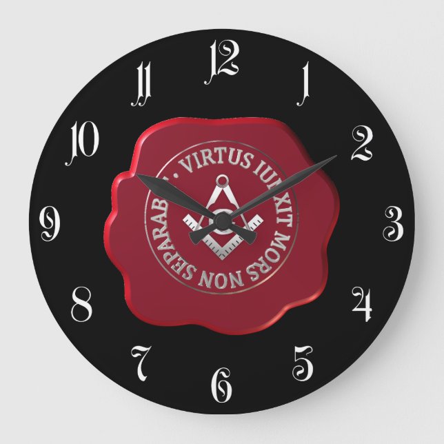 Masonic wax seal large clock (Front)