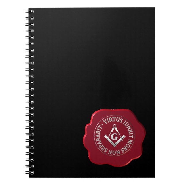 Masonic wax seal spiral notebook (Front)