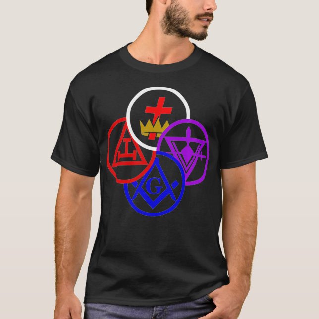 Masonic York rite degrees symbol Freemason lodge T-Shirt (Front)