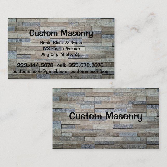 Masonry Brick, Block Stone Custom Business  Busine Business Card (Front/Back)