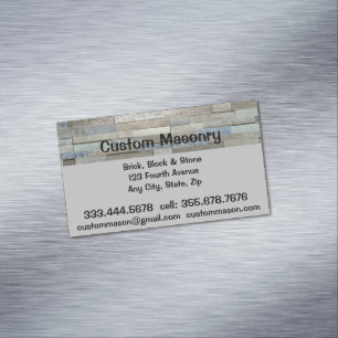 Masonry Brick, Block Stone Custom Magnetic Business Card