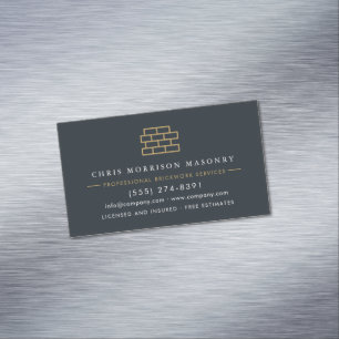 Masonry Bricklayer Brick Company Magnetic Business Card