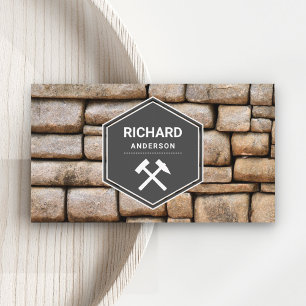 Masonry Construction Stone Wall Stoneworks Business Card