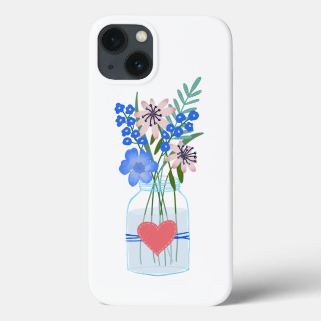 Masons Jar Floral iPhone Case (Back)