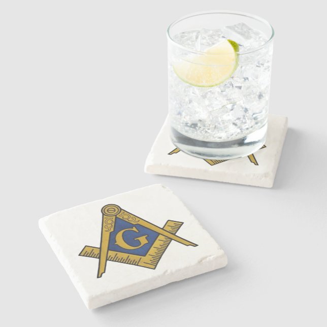 MASONS MARBLE STONE COASTER (Side)