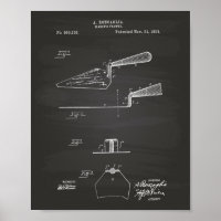 Mason's Trowel 1893 Patent Art Chalkboard