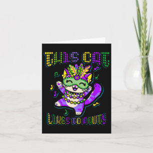Masque Mardi Apparel Costumes Mardi Gras Cat  Card