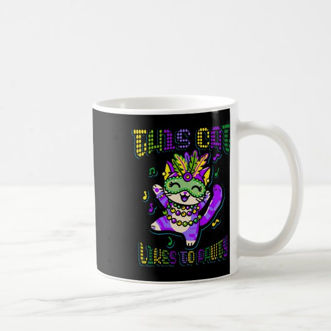 Masque Mardi Apparel Costumes Mardi Gras Cat  Coffee Mug (Right)