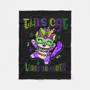 Masque Mardi Apparel Costumes Mardi Gras Cat Fleece Blanket