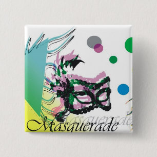 Masquerade 15 Cm Square Badge