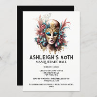 Masquerade 50th birthday Venetian ladies face mask