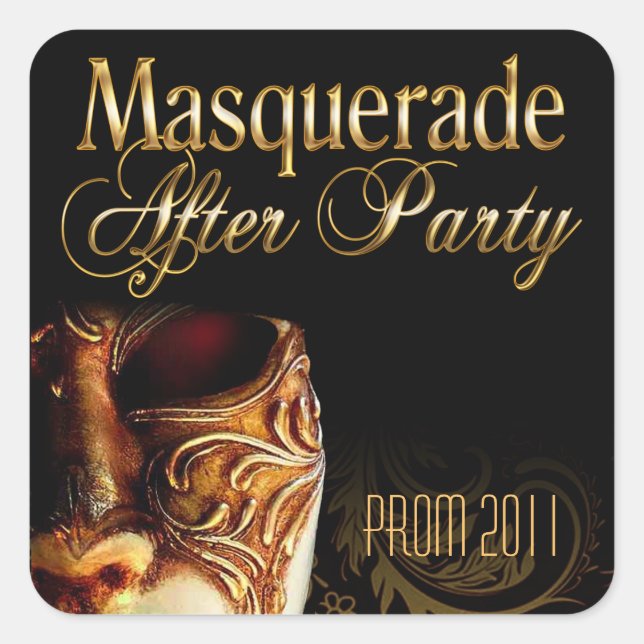Masquerade After Party Prom 2011 Square Sticker (Front)