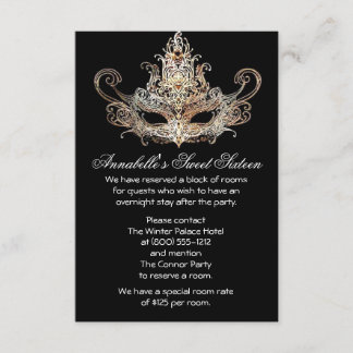 Masquerade Ball Hotel Accommodations Cards