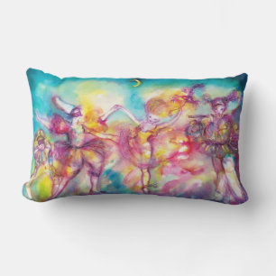 MASQUERADE BALL,Mardi Gras Masks,Dance,Music Lumbar Cushion